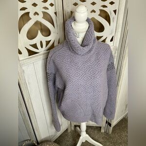 Prana Wool Blend Turtle Neck Light Purple Sweater Long Sleeve Oversized Medium